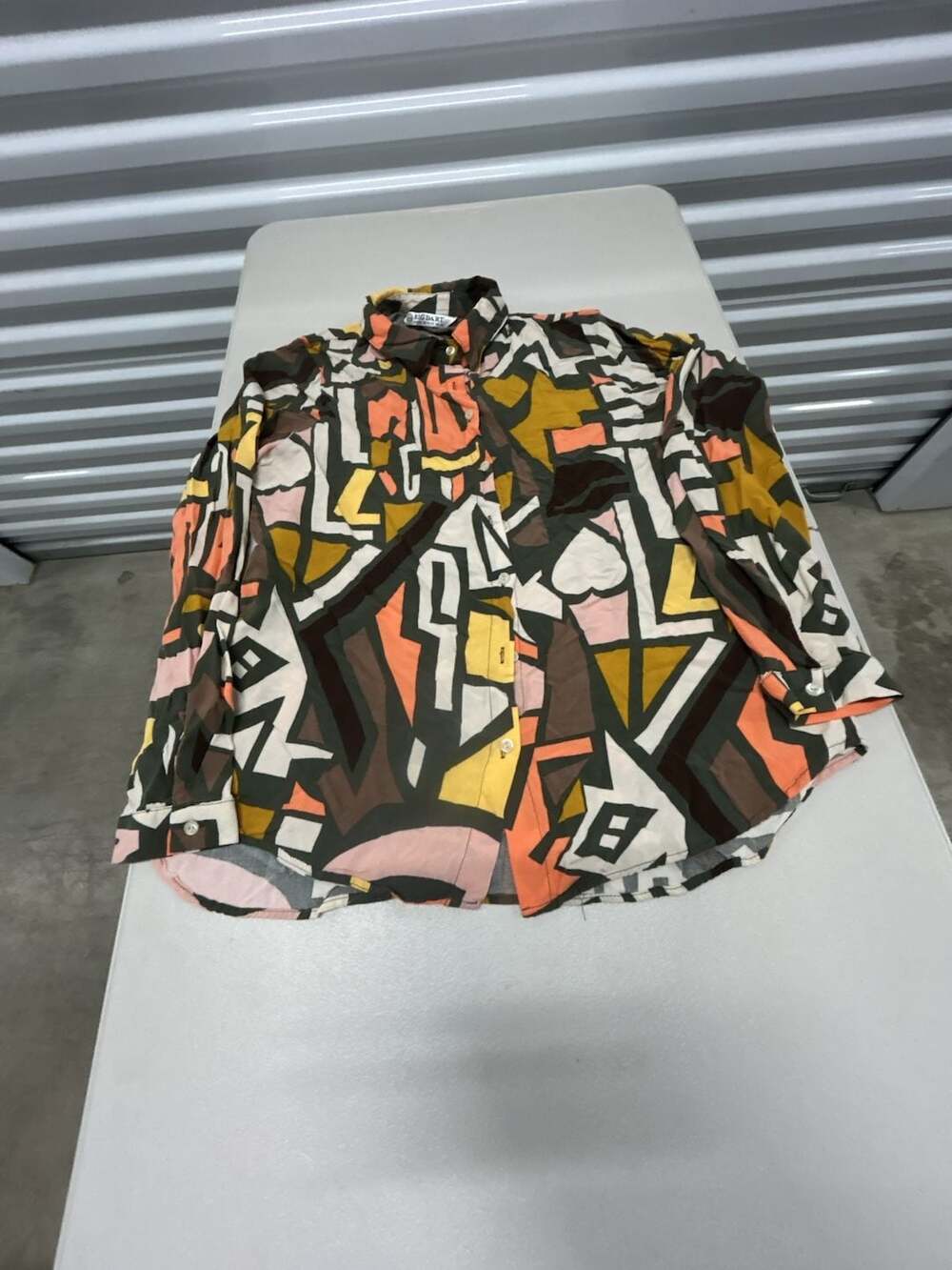 Big Dart Vintage 90s Abstract Art Geometric Print Long Sleeve